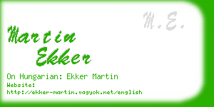 martin ekker business card